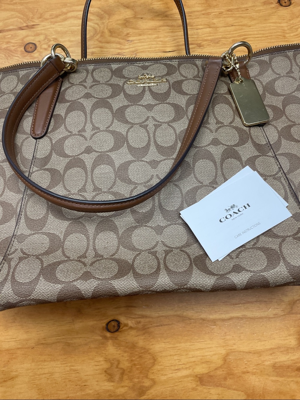 Coach F58318 Ava Tote Bag - Khaki/Saddle